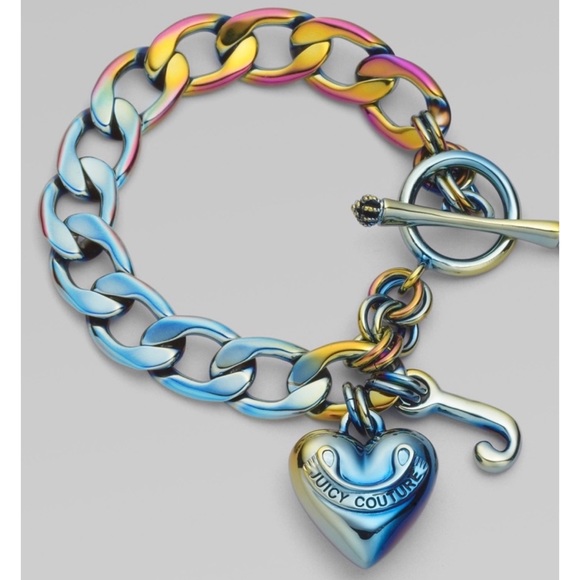 Juicy Couture Jewelry - Juicy Couture Iridescent Heart Charm Bracelet